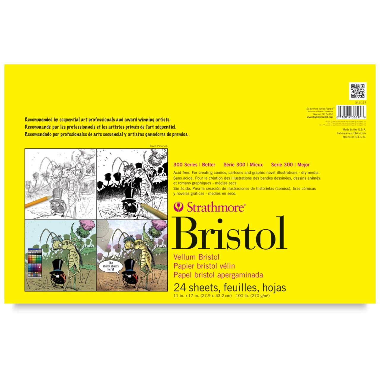 Strathmore 300 Sequential Series Bristol Pad - 11" x 17", Vellum, 24 Sheets